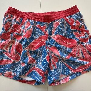 Columbia Red and Blue Athletic Shorts for Active Adventures